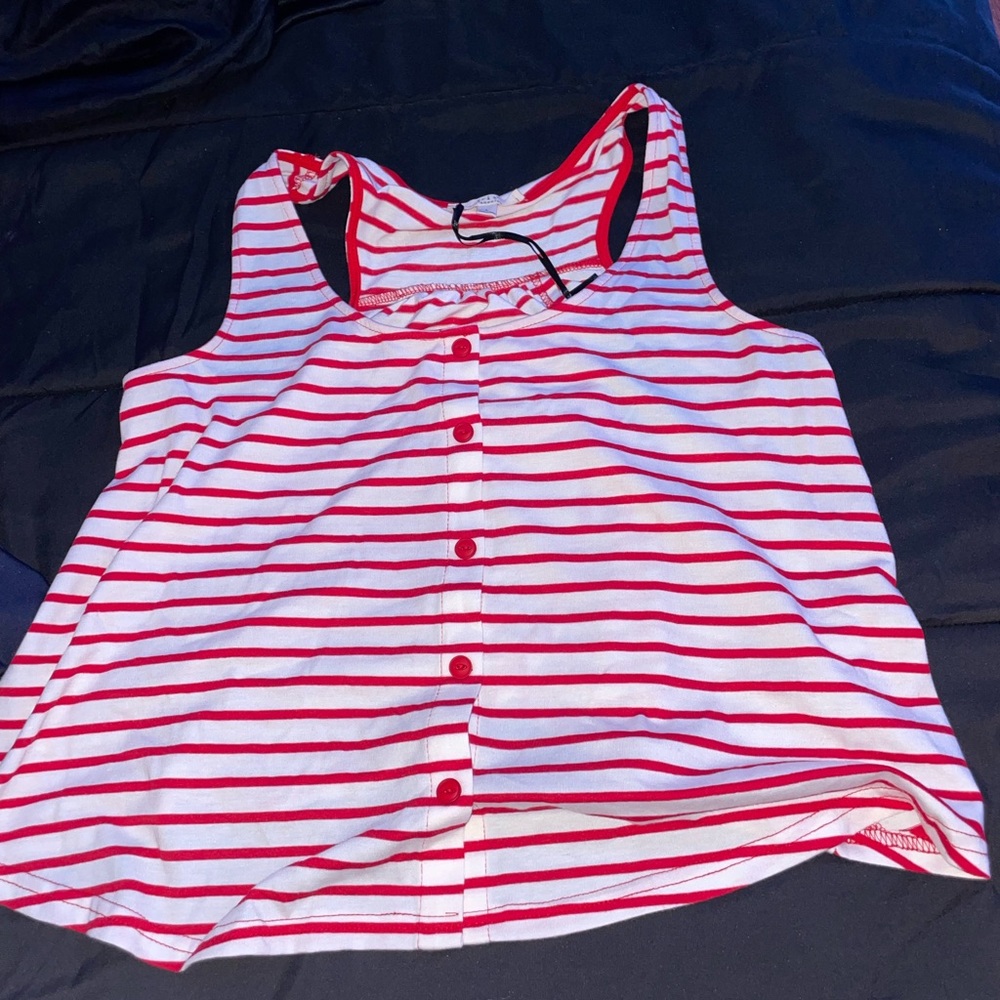 A Red and white top